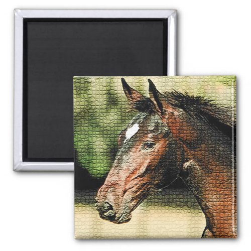 Face of Horse Mosaic Tiles Magnet