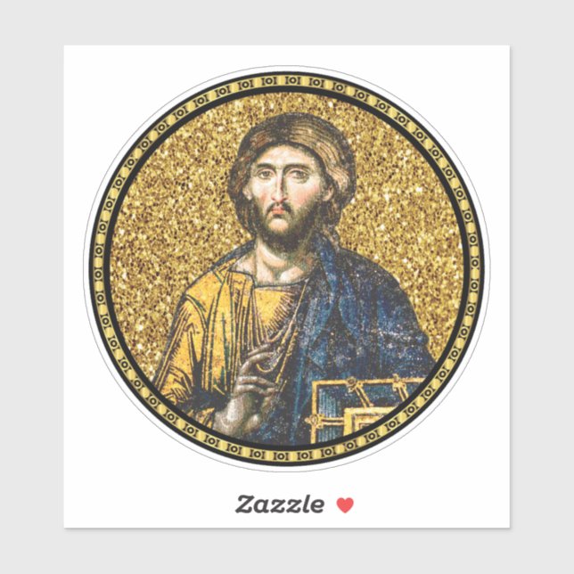 Face Of jesus Christ Orthodox Haga Sophia Icon Sticker (Sheet)