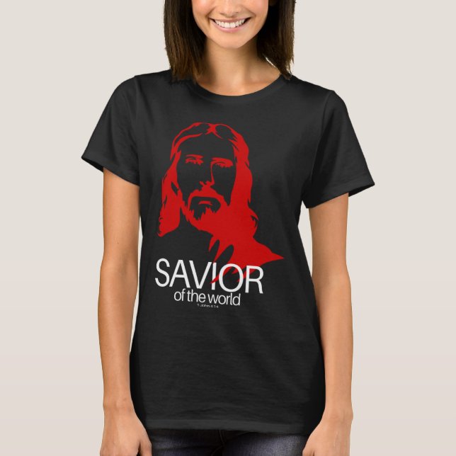 Face of Jesus Savior of the World  Christian Bible T-Shirt (Front)