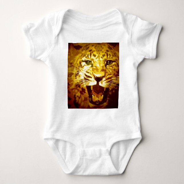 Face of Leopard Baby Bodysuit (Front)