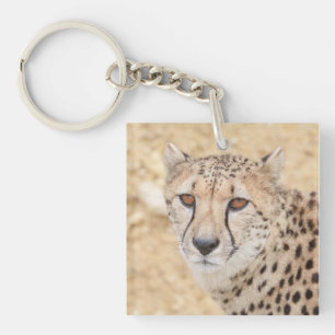 Face of the Wild: Cheetah's Intense Look Keychain