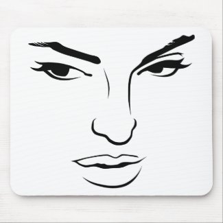 Face of Woman Mouse Pad