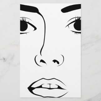 Face of Woman Stationery