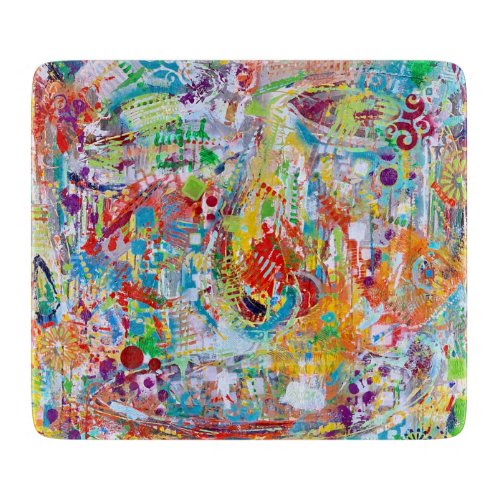 Face Off 6 x 7 Deco Glass Cutting Board