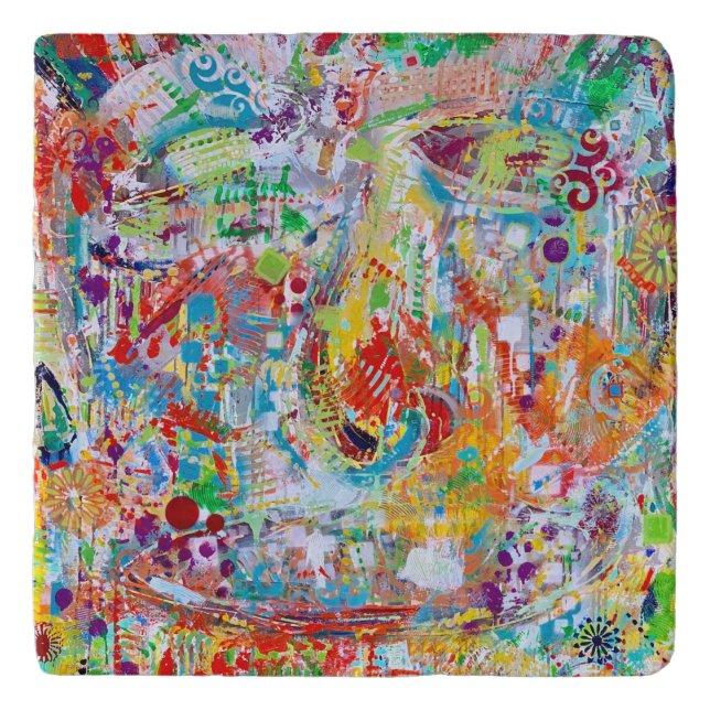 Face Off Marble Trivet (Front)