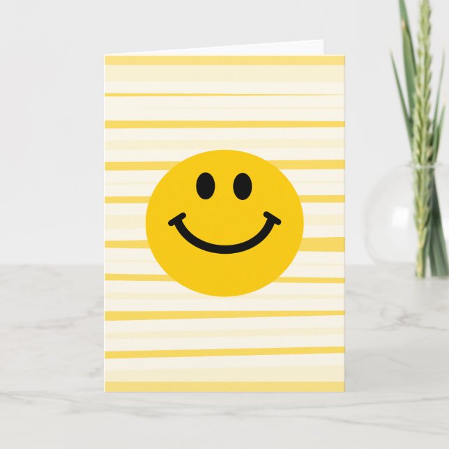 Face on sunny yellow stripes card (Front)