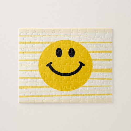 Face on sunny yellow stripes jigsaw puzzle