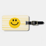Face On Sunny Yellow Stripes Luggage Tag at Zazzle