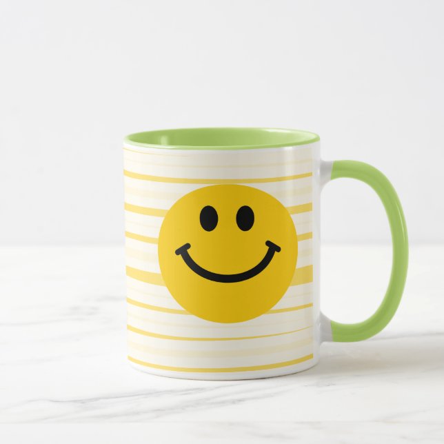 Face on sunny yellow stripes mug (Right)