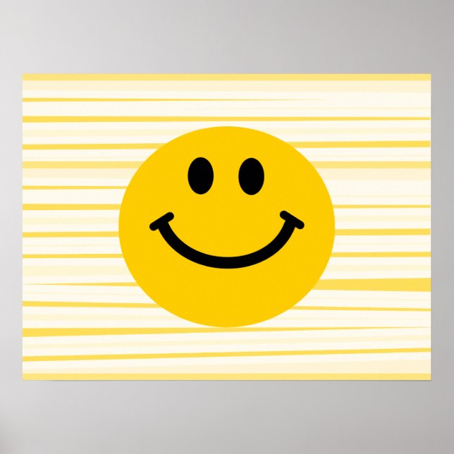 Face on sunny yellow stripes poster (Front)