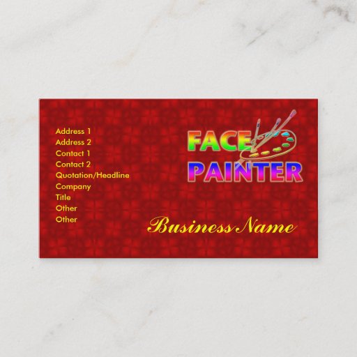 Customizable Face Painter Business Card