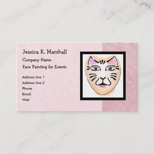 Face Painter / Fantasy Makeup Artist (Pink) Business Card Templates