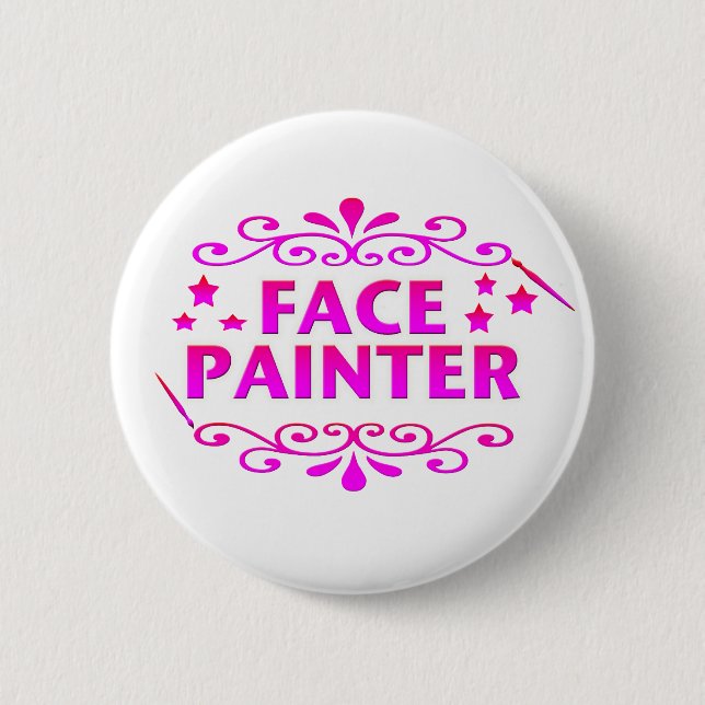 Face Painter Pinback Button (Front)
