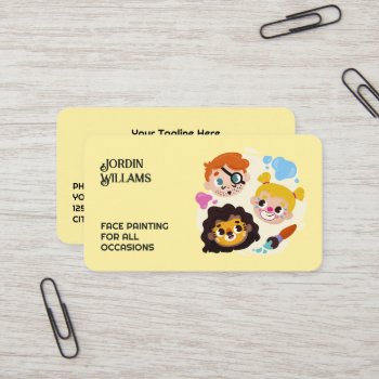 Face Painting Business Card by MonkeyBizCards at Zazzle