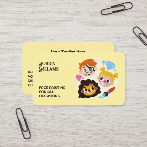 Face Painting Business Card