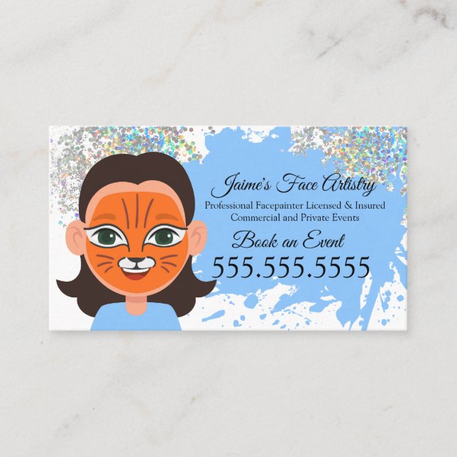 Face Painting Facepainter Child Entertainment  Business Card (Front)