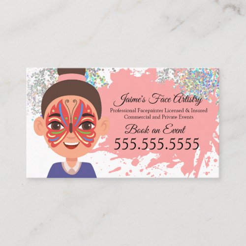Face Painting Facepainter Clown Butterfly Business Card