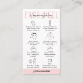 Face Peel Aftercare Instructions Blush Pink Salon Business Card (Front)