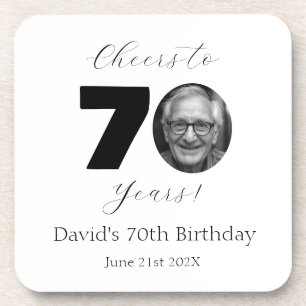 Face Photo Milestone Birthday Party Beverage Coaster