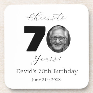 Face Photo Milestone Birthday Party Beverage Coaster