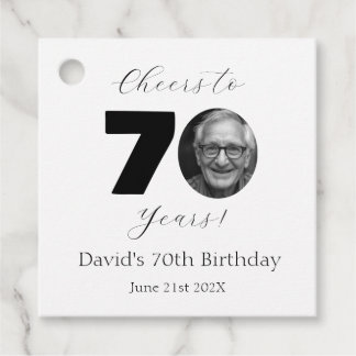 Face Photo Milestone Birthday Party Favor Tags