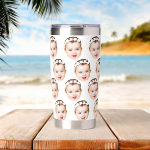 Face Photo Tumbler, Birthday Party Photo Custom Insulated Tumbler