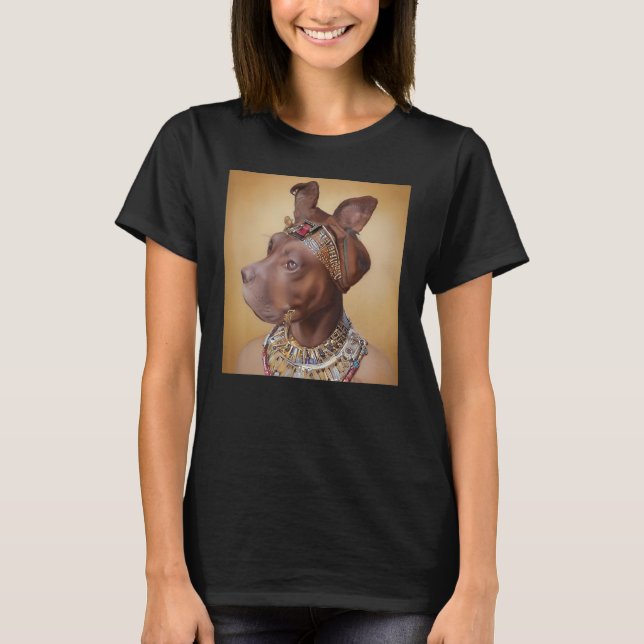 face portrait of an Ancient dog as Cleopatra 1 T-Shirt (Front)