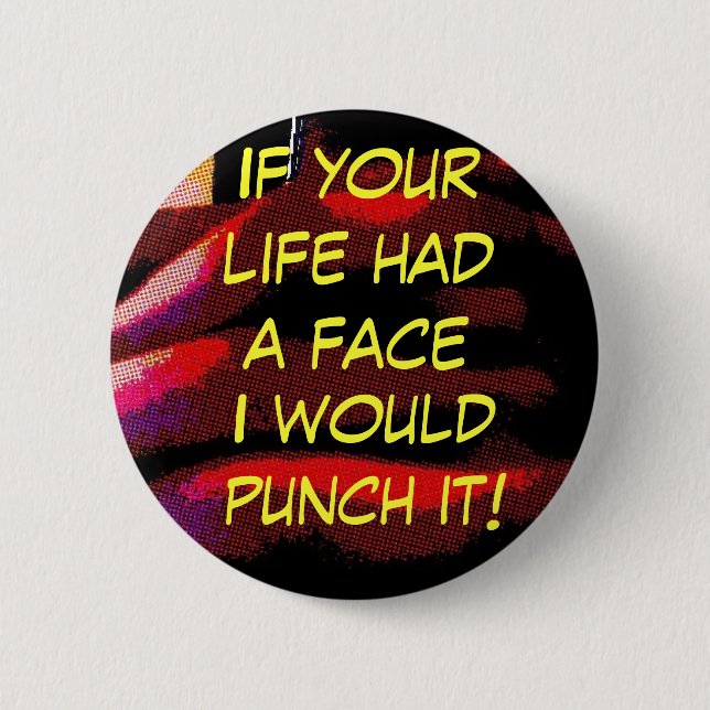 face punch pinback button (Front)