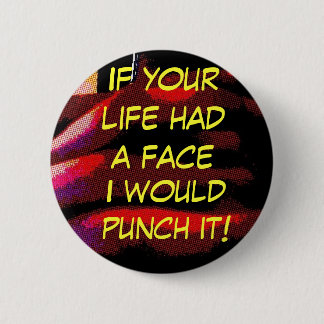 face punch pinback button