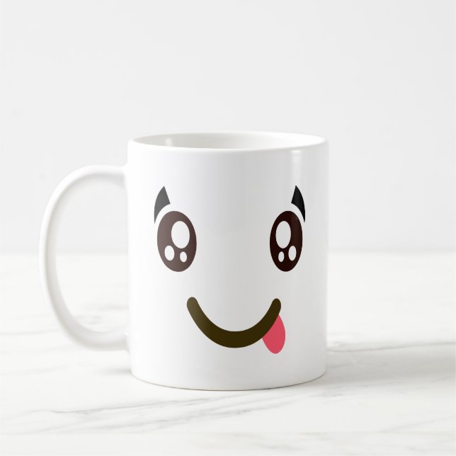 Face Savoring Delicious Food Cute Savoring Emoji Coffee Mug (Left)