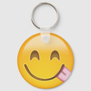 Face Savoring Delicious Food Emoji Keychain