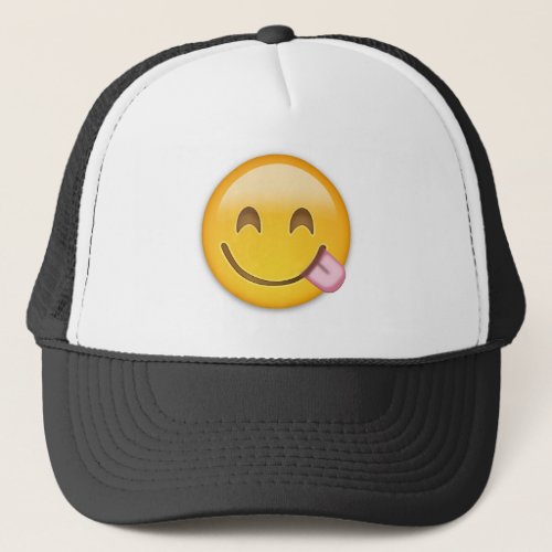 Face Savouring Delicious Food Emoji Trucker Hat