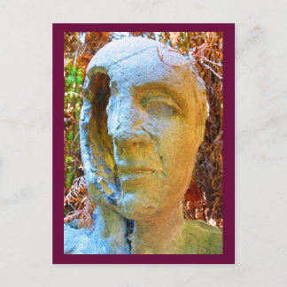 face sculpture postcard