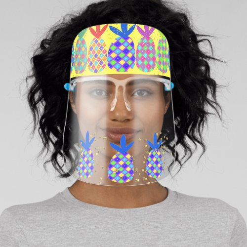 Face Shield with Funky Pineapple Design