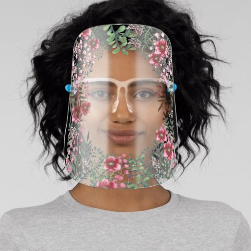 Face Shield with Wreath of Flowers  Plants