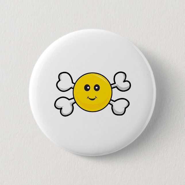 face Skull and Crossbones Button (Front)