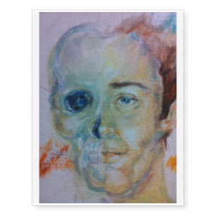 Face Skull Man Male Art Maureen Girard Temporary Tattoos
