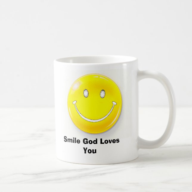 face, Smile God Loves You Coffee Mug (Right)
