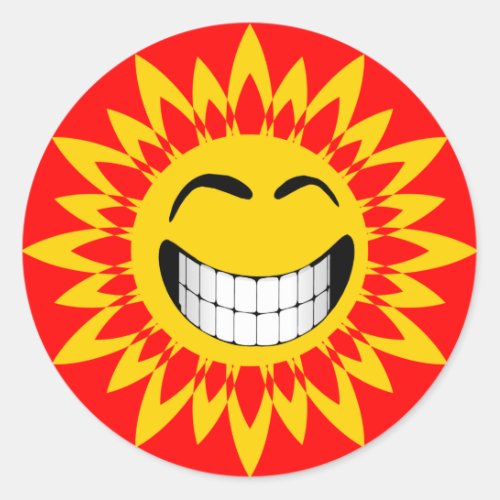 FACE SUNSHINE CLASSIC ROUND STICKER