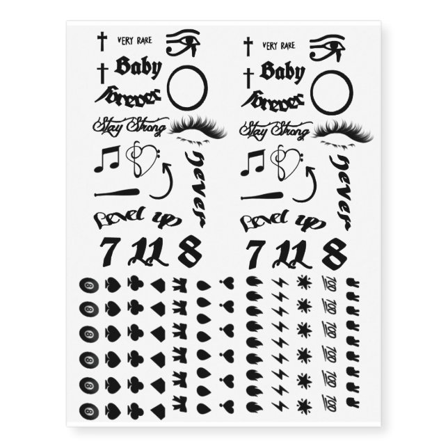 Face  temporary tattoos (Front)