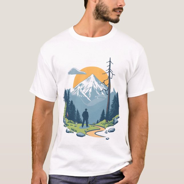 Face the Mountains – Nature Adventure Graphic Tee (Front)