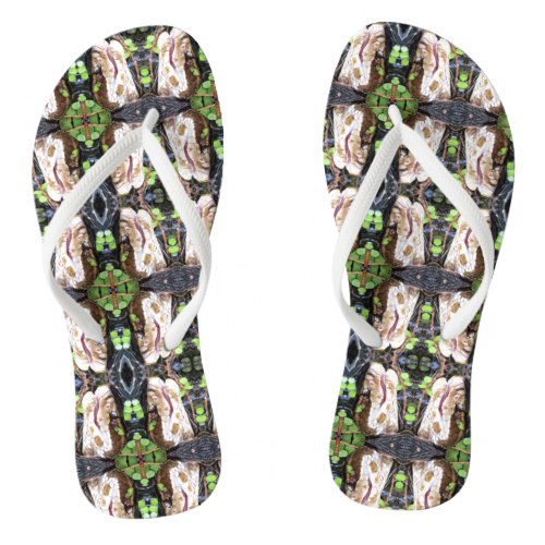 Face The Snake _ Cottonmouth  Water Moccasin  Flip Flops