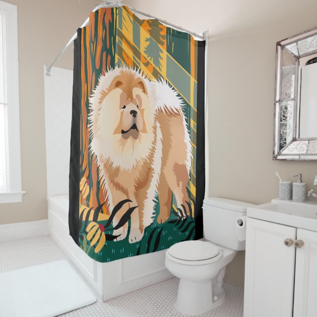 FACE THE SUN  Chow shower curtain (In Situ)