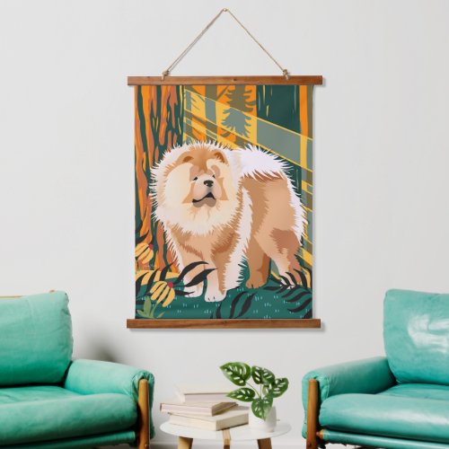 FACE THE SUN  Chow wood topped tapestry