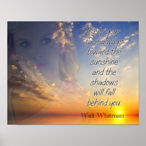 Face The Sunshine __ Walt Whitman quote _ print