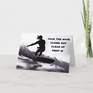 ***FACE THE WAVE*** SURF IN TO "HAPPY BIRTHDAY" CARD