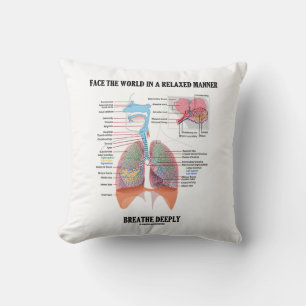 Face The World In A Relaxed Manner Breathe Deeply Throw Pillow