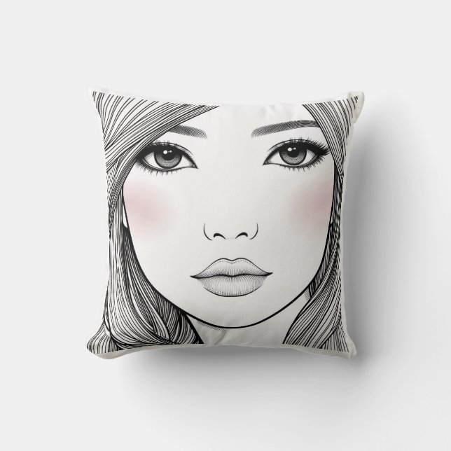 face throw pillow (Front)