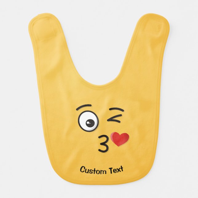 Face Throwing a Kiss Bib (Front)