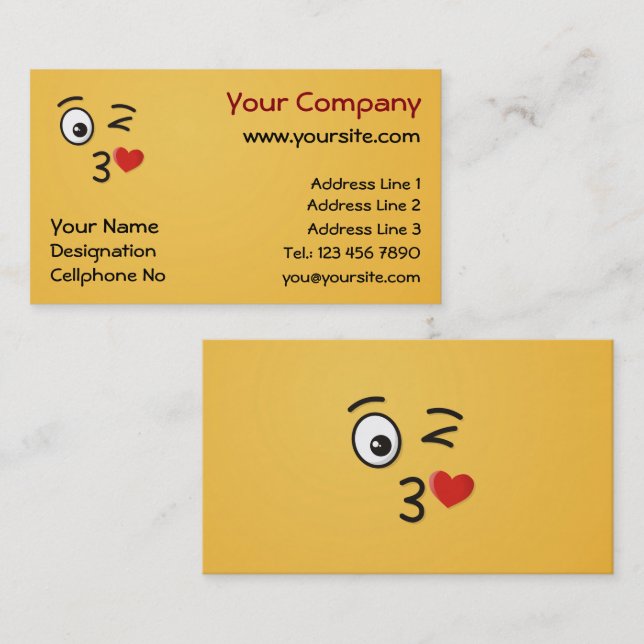 Face Throwing a Kiss Business Card (Front/Back)